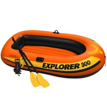 58332 Надувная лодка Intex Explorer 300, 211 х 117 х 41 см, 3 местная, вёсла+насос, до 186 кг, фото 