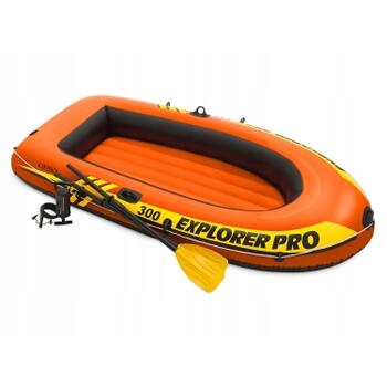 58358 Надувная лодка Intex Explorer Pro 300, 3 местная, 244 х 117 х 36 см, вёсла, ручной насос, до 200 кг, фото 