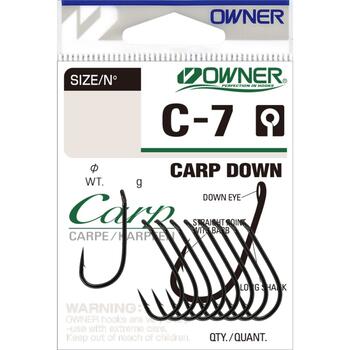 Крючок OWNER Carp Down BC №6 9шт, Размер.: №6, Количество.: 9, фото 