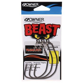 Крючок OWNER Beast With Twist Lock BC №8/0 3шт, Размер.: №8/0, Количество.: 3, фото 