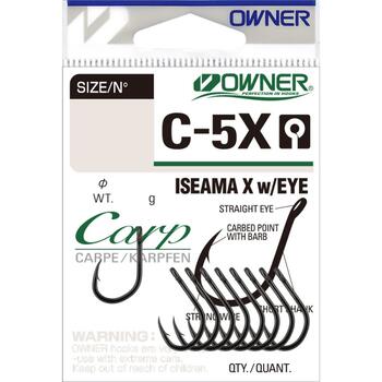 Крючок OWNER Carp Iseama X w/eye BC №12 14шт, Размер.: №12, Количество.: 14, фото 