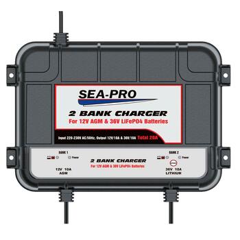 Зарядное устройство Sea-Pro ТЕ4-0289 (1х12В AGM, 1х36В LiFePO4), фото 