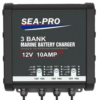 Зарядное устройство Sea-Pro ТЕ4-0333B (3х12В AGM, LEAD-ACID, LiFePo4), фото 