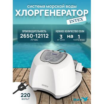 26688 Система санобработки воды в бассейне Intex Krystal clear saltwater 230 вольт, фото 