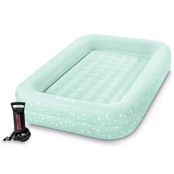 66810 Кровать детская Intex Travel 2-in-1 107х168х25 см + насос, фото 