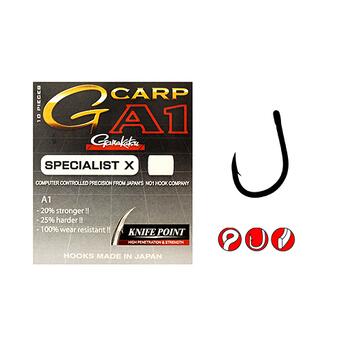 Крючки GAMAKATSU G-CARP A1 SPECIALIST X Knife Point,size 002, 10st, Размер.: 2, фото 