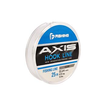 Леска F-FISHING Axis Hook Line Clear 25м 0,14мм 2,15кг 5.5lb, Цвет.: Clear, Размотка: 25 м, фото 