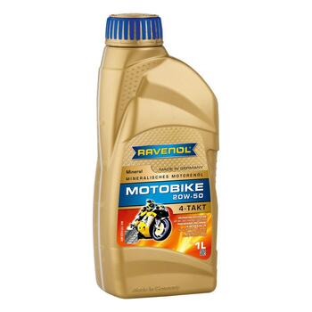 Моторное масло RAVENOL Motobike 4-T Mineral SAE 20W-50 (1л), Объем, л.: 1, фото 