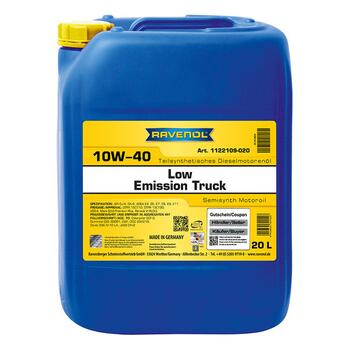 Моторное масло RAVENOL Low Emission Truck SAE 10W-40 (20л), фото 