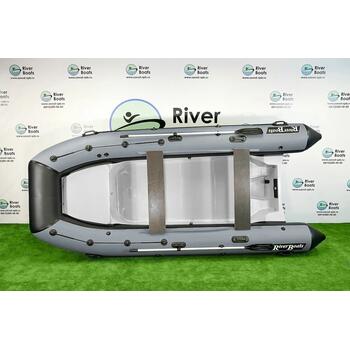 Надувная лодка RiverBoats RB 430 (Встроенный рундук) (транец L — 515 мм.), Цвет.: черно-серый, фото 
