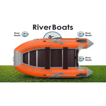 Надувная лодка RiverBoats RB 390 Киль (серо-оранжевый), Цвет.: серо-оранжевый, фото 