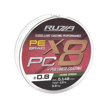 Шнур RUZZA X8 PC 150м Moss Green 0,148мм 5,9кг/13lb, Цвет.: зеленый, Диаметр лески: 0,148 мм, Размотка: 150 м, фото 