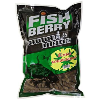 FishBerry Жмых конопляный гранулированный 8 мм- 1 кг, Вкус: Конопля, Диаметр (мм): 8, фото 