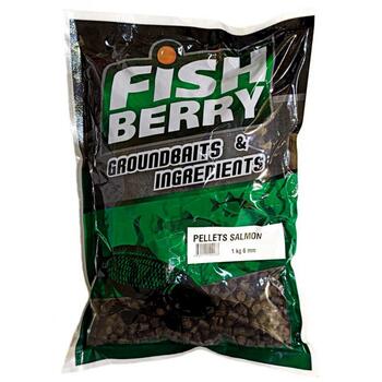 FishBerry Пеллетс карповый (лосось, цв. -темный) 6мм - 1 кг, Вкус: лосось, Вид рыбы: Карп, Диаметр (мм): 6, фото 