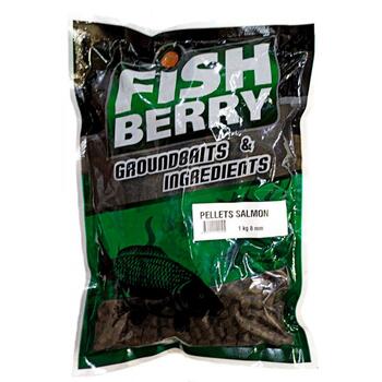 FishBerry Пеллетс карповый (лосось, цв. -темный) 8мм - 1 кг, Вкус: лосось, Вид рыбы: Карп, Диаметр (мм): 8, фото 
