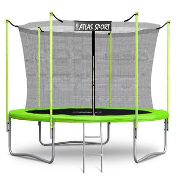 Батут Atlas Sport 312 см (10ft) с внутренней сеткой и лестницей GREEN, Цвет.: зеленый, Диаметр батута: 312 см (10 ft), фото 