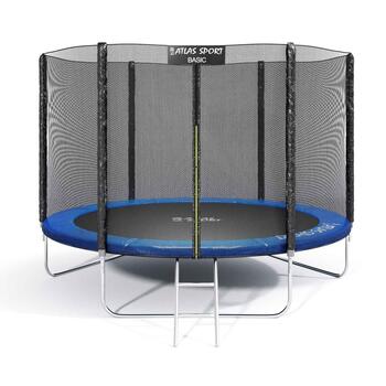 Батут Atlas Sport 252 см (8ft) BASIC с лестницей BLUE, Цвет.: синий, Диаметр батута: 252 см (8 ft), фото 
