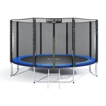 Батут Atlas Sport 374 см (12ft) PRO (усиленные опоры) BLUE, Цвет.: синий, Диаметр батута: 374 см (12 ft), фото 