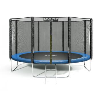 Батут Atlas Sport 374 см (12ft) BASIC с лестницей BLUE, Цвет.: синий, Диаметр батута: 374 см (12 ft), фото 