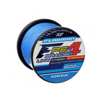 FLAGMAN Шнур PE Hybrid F4 600м Ocean Blue 0,50мм 70lb, фото 