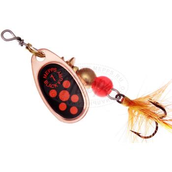 Блесна вращающаяся MEPPS COMET BLACK FURY MOUCH Orange Copper 1 (3,5 г), Цвет.: Медь/Красная, Вес блесны (г): 3,5, фото 
