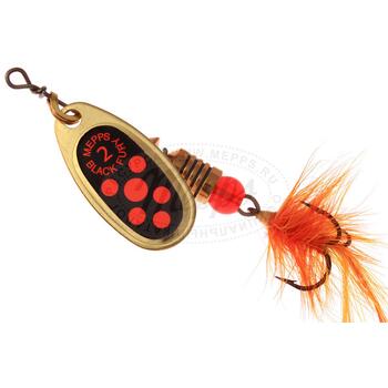 Блесна Mepps Black Fury MOUCH 2 Orange OR золото 4,5g (D37), Цвет.: Золото/Красная, Вес блесны (г): 4,5, фото 