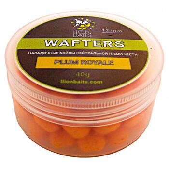 Lion Baits Бойлы нейтральной плавучести Wafters PLUM ROYALE Слива королевская 12 мм 40 гр, Вкус: Слива королевская, Диаметр (мм): 12, фото 