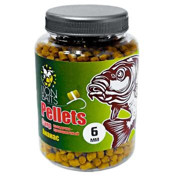 Lion Baits Пеллетс карповый Carp pellets Ананас 6 мм - 300 гр, Вкус: ананас, Вид рыбы: карп, сазан, амур, Диаметр (мм): 6 мм, фото 