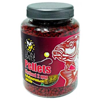 Lion Baits (Method pellets) Пеллетс методный "Клубничный джем" 2 мм - 300 гр, Вкус: клубничный джем, Расцветка: красный, Диаметр (мм): 2, фото 