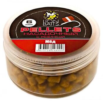 Lion Baits Пеллетс насадочный с резинкой "Мед" - 6 мм, Вкус: Мед, Диаметр (мм): 6 мм, фото 