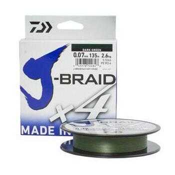 Леска плетеная DAIWA "J-Braid X4" 0,07мм 135 (зеленая), фото 