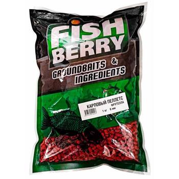 Пеллетс карповый Carp pellets "Фрутелла" (красный) 6мм - 1кг, фото 