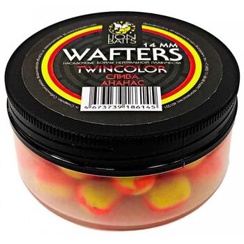 Бойлы нейтральной плавучести двухцветные (Wafters) "Слива - Ананас" 14мм, фото 