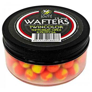 Бойлы нейтральной плавучести двухцветные (Wafters) "Тигровый орех-Кукуруза" 12мм, фото 