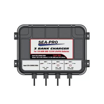 Зарядное устройство Sea-Pro ТЕ4-0287В (1х12В AGM, 1х12В LiFePo4, 1х24ВLiFePo4), фото 