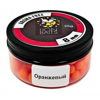Lion Baits Бойлы плавающие Pop-Up "Aroma Free" (без аромы) оранжевый 8 мм, Вкус: без вкуса, Расцветка: оранжевый, Диаметр (мм): 8, фото 