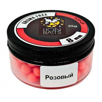 Lion Baits Бойлы плавающие Pop-Up "Aroma Free" (без аромы) розовые 8 мм, Вкус: без вкуса, Расцветка: розовый, Диаметр (мм): 8, фото 