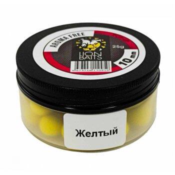 Lion Baits Бойлы плавающие Pop-Up "Aroma Free" (без аромы) желтые 10 мм, Вкус: без вкуса, Расцветка: желтый, Диаметр (мм): 10, фото 