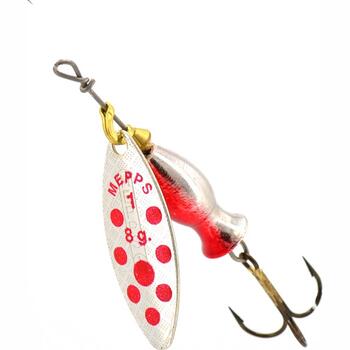Блесна Mepps Aglia Long Heavy 1+ AG PTS Rouge серебро/красн.точки 12g, фото 