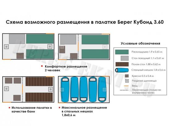 Универсальная палатка Берег Кубоид 3.60