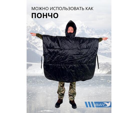 Пончо-Трансформер 4 в1  -20 (115х145) BAY EXCLUSIVE двусторонний черный, фото , изображение 5