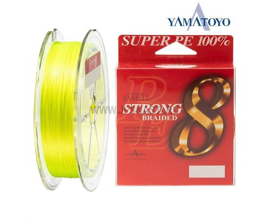 Плетеный шнур Yamatoyo Super PE Strong 8 Braided х8, #0.8, 200 м, желтый, фото 