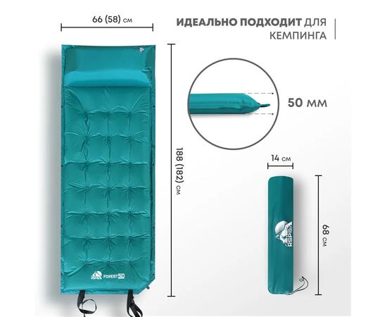 Коврик туристический RSP Forest 50, зеленый, фото , изображение 2
