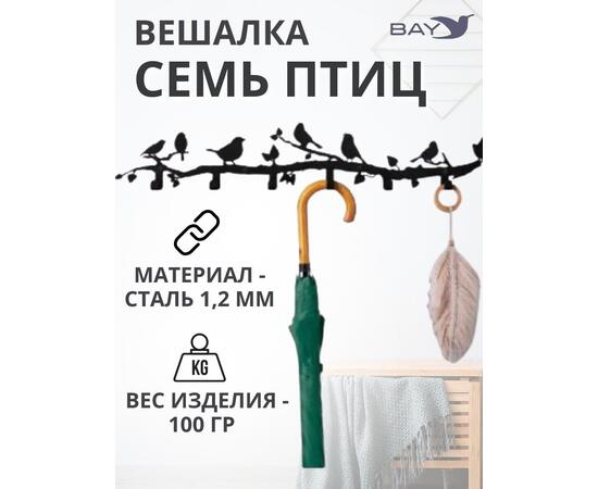 Вешалка настенная для одежды № 7 Cемь птиц, фото , изображение 3