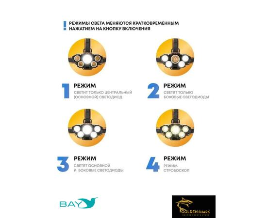 Налобный фонарик Golden Shark East, фото , изображение 5