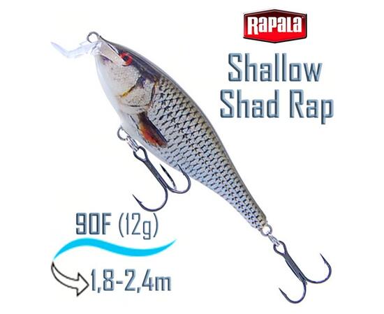 Воблер RAPALA Shallow Shad Rap 09, ROL, Цвет: ROL, фото 