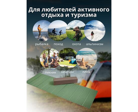 Коврик туристический ISOLON Tourist Flex 1790х590х15 коричневый/хаки, фото , изображение 3