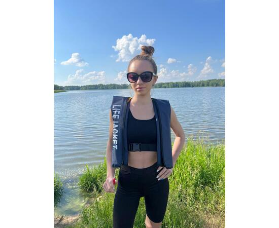 Жилет самонадувающийся спасательный LifeJacket темно-синий, Цвет: темно-синий, фото , изображение 14