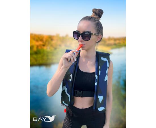 Жилет самонадувающийся спасательный LifeJacket камуфляж синий, Цвет: камуфляж синий, фото , изображение 6