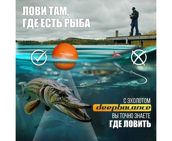 Эхолот DEEPBALANCE Smart Sonar 2+ DEEP беспроводной, оранжевый, Цвет: оранжевый, фото , изображение 5